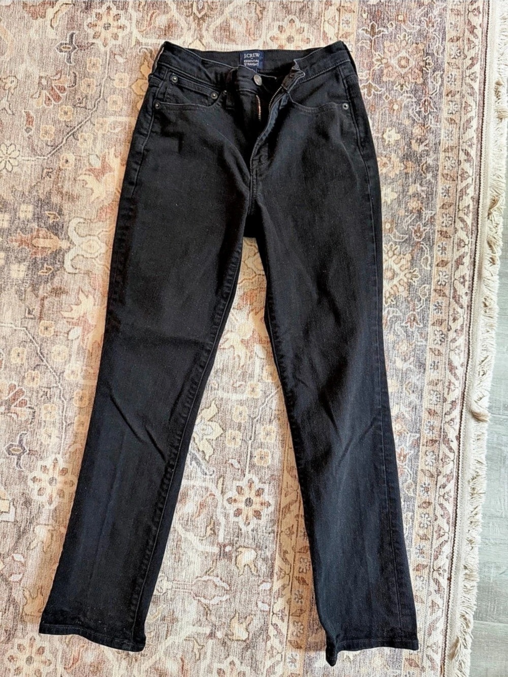 J Crew Essential Straight Black Jeans Waist 26